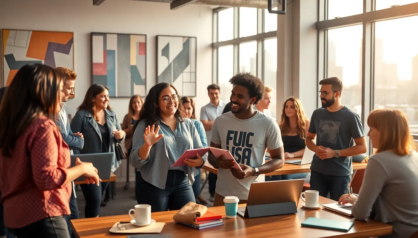 A lively co-working space fostering digital creativity and collaboration.