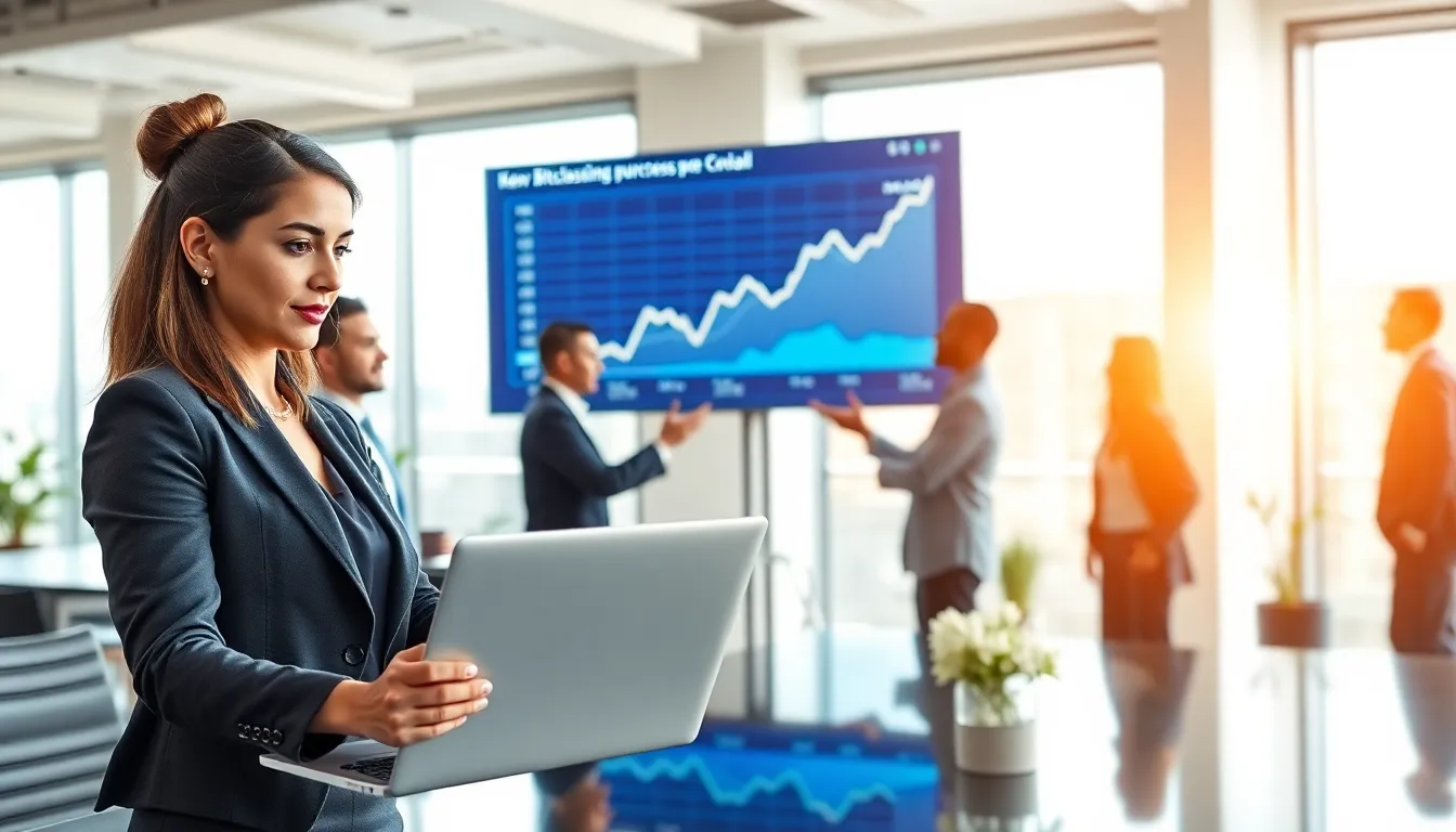 diverse team discussing Bitclassic in a modern office.