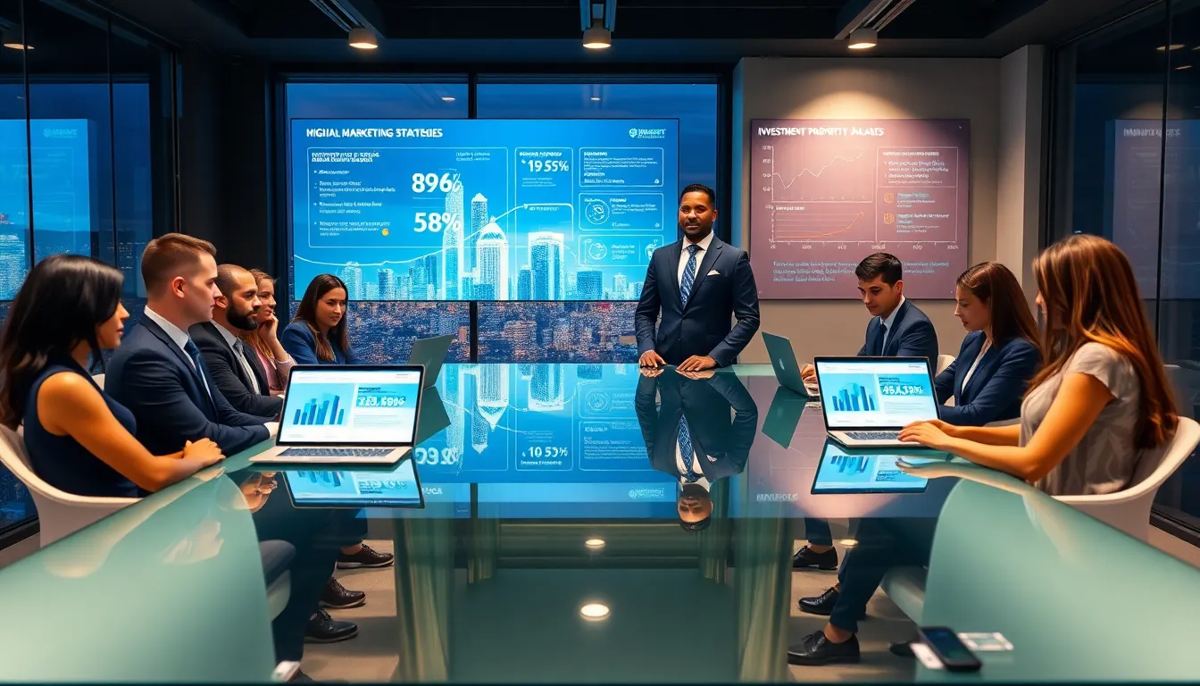 Timothy Williams with a diverse team in a modern real estate office.